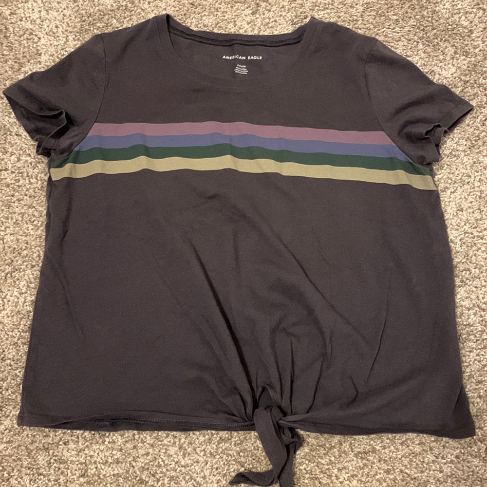 AE cropped tie shirt S